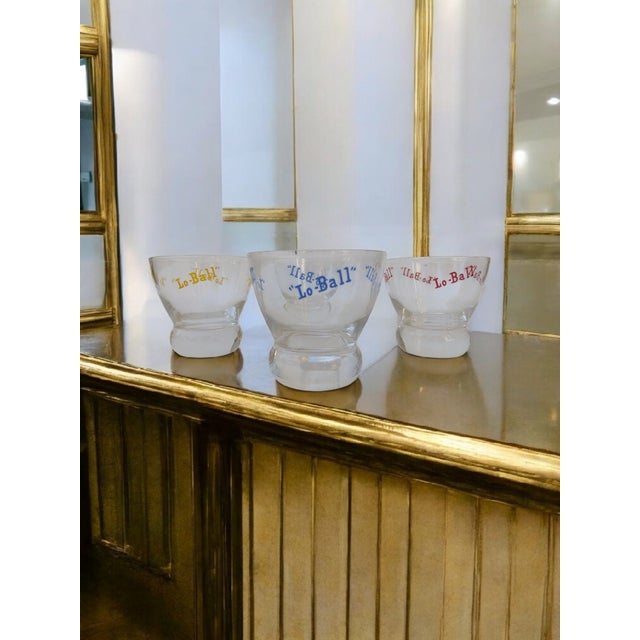 Vintage 1960s Pop Art Typology Low Ball Glasses -Set of 4 For Sale - Image 9 of 9