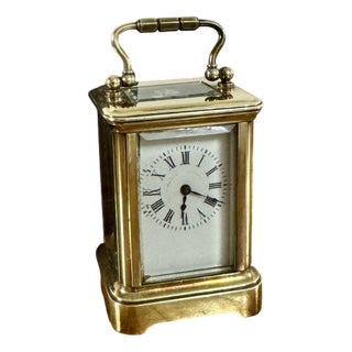 Antique Victorian Miniature Brass Carriage Clock, 1880 For Sale
