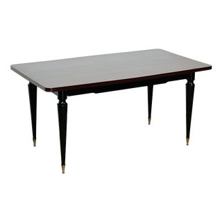 Art Deco French Modern Dining Table in Marquetry Macassar Ebony, 1950s For Sale