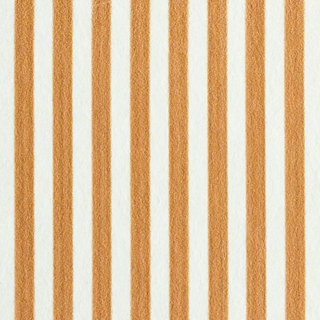 Transitional Sample - Schumacher Edwin Stripe Narrow Wallpaper in Butternut For Sale - Image 3 of 4