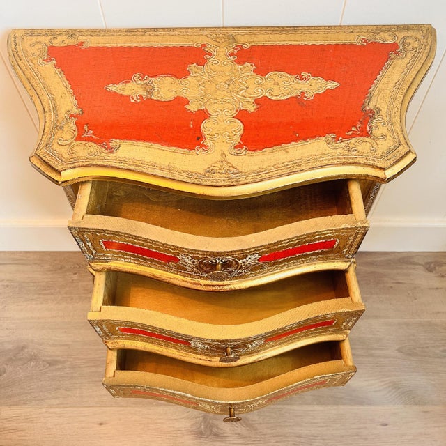 Brown Vintage Italian Cabinet in Gilded Wood, 1960s For Sale - Image 8 of 11