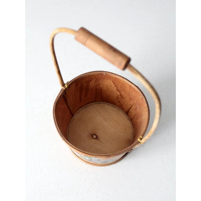 Wood Vintage Hand-Painted Balsa Wood Basket For Sale - Image 7 of 10