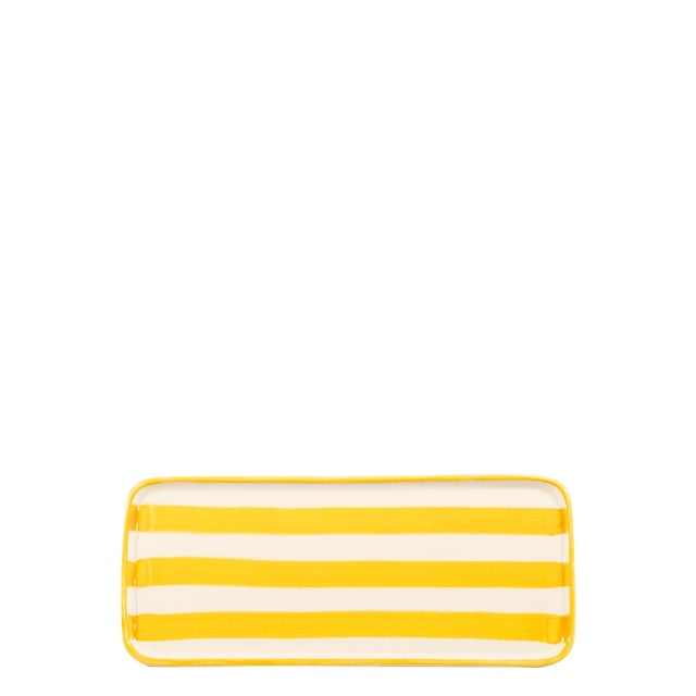 Contemporary Lido Rectangular Plate - Set of 4 - Yellow For Sale - Image 3 of 3