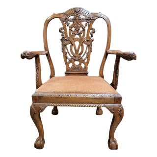A Late 19th Century Georgian Style Armchair For Sale
