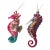 1970s Old World Christmas Ornaments 2 Sea Horses Handblown Glass For Sale