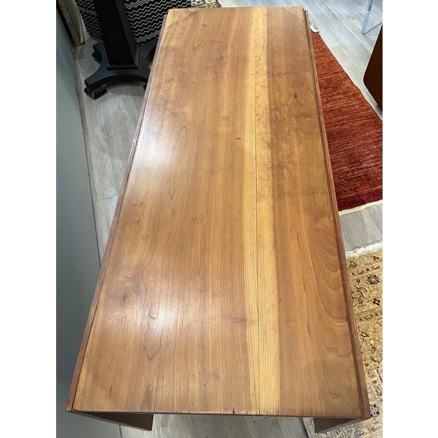 American Mid 19th Century Antique Drop Leaf Cherry Dining Table For Sale - Image 3 of 11