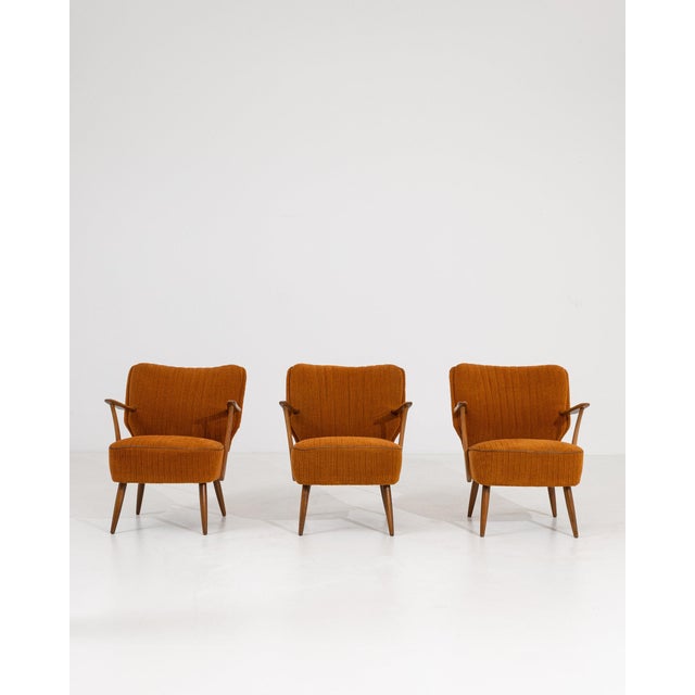 19th Century 19th Century France Mid-century Modern Burnt Orange Wood Armchair For Sale - Image 5 of 10
