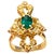 Early 21st Century Natural Emerald, Oval Stone and Diamond Ring 14 Karat Yellow Gold For Sale - Image 5 of 18