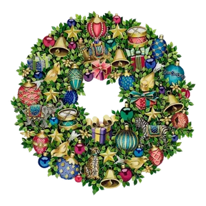 Trompe l'Oeil Holiday Wreath -- Small