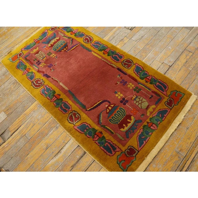 1920s Chinese Art Deco Carpet ( 2' 1'' x 3' 3'' - 63 x 99 cm ) Chinese - Art Deco As the name implies, pieces woven...