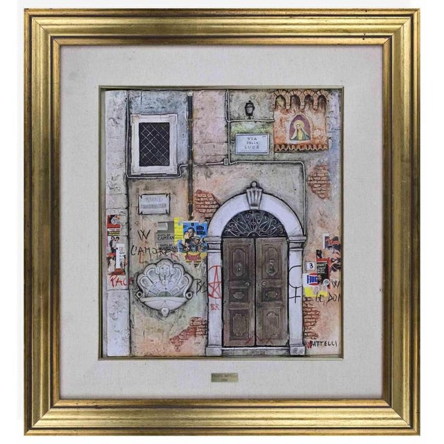 Fausto Battelli, A House in Via Della Luce (Rome), Mixed Media, 1986 For Sale - Image 4 of 4