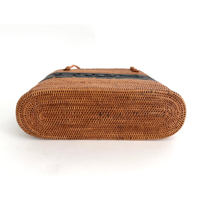 Handwoven Vintage Lomboc Rattan Basket Bag For Sale - Image 9 of 10