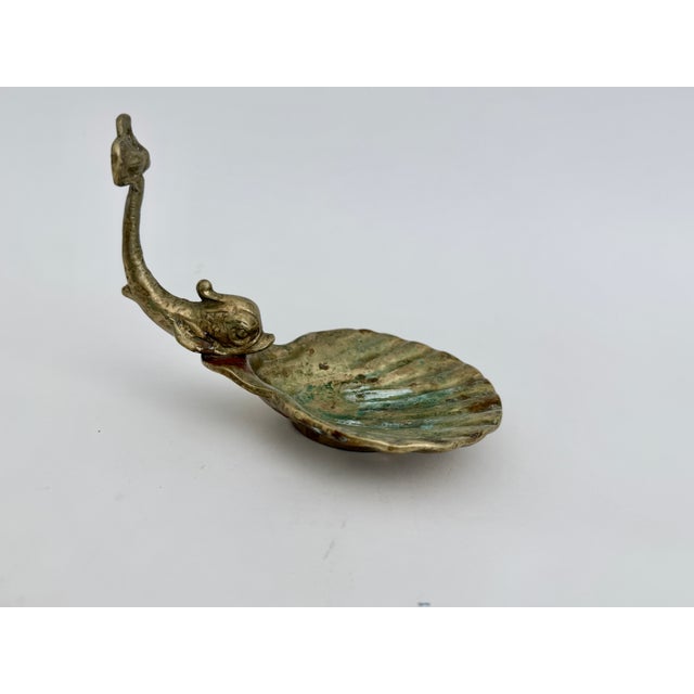 Mid 20th Century Mid-Century Brass Scallop Soap Dish Trinket Tray For Sale - Image 5 of 9
