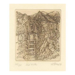 1981 Marsha However Old Mine Etching For Sale