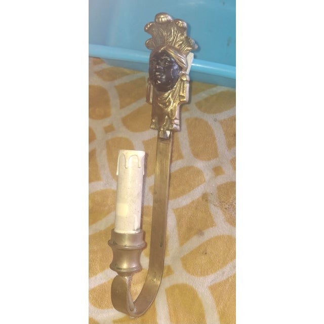 C1860 French Maison Bagues Gilt & Patinated Bronze Male Figural Wall Sconce For Sale - Image 9 of 12