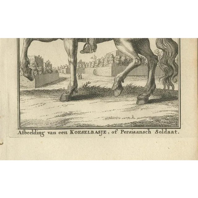 Mounted Persian Soldier Safavid Military Costume, 1800s, Paper For Sale - Image 4 of 10