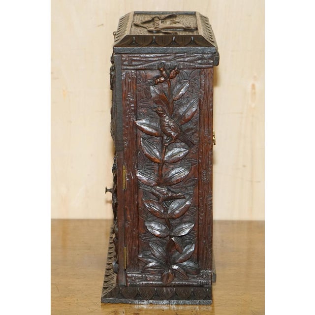 Carved Black Forest Wood Smoking Pipe Cabinet Box, 1870s For Sale - Image 14 of 18