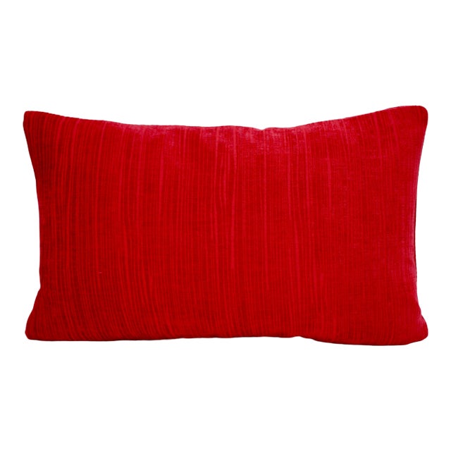 Chivasso "Nourish" 20" X 12" Cut Velvet Lumbar Pillow For Sale