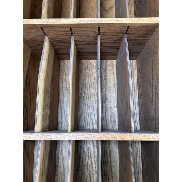 Vintage Oak 1980's Custom Record Lp Cabinet For Sale - Image 15 of 16
