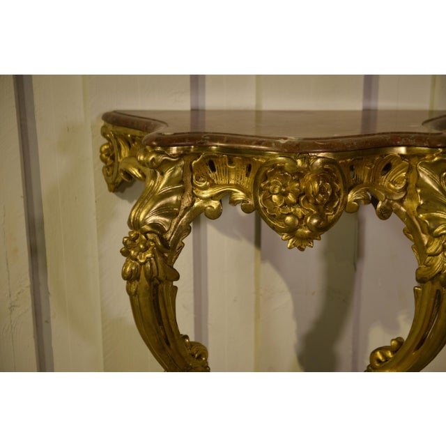 19th Century Giltwood and Marble Console Table For Sale - Image 13 of 18