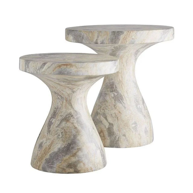 Gray Arteriors Home Small Serafina Accent Table in Sahara Faux Marble For Sale - Image 8 of 8