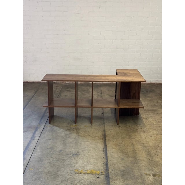 Brown Custom Made Corner Sofa Bookcase in Walnut For Sale - Image 8 of 12