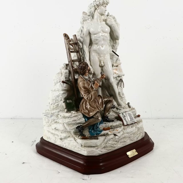 1980s 1980s Capodimonte Italian Michaelangelo Sculpts David Porcelain Sculpture For Sale - Image 5 of 14