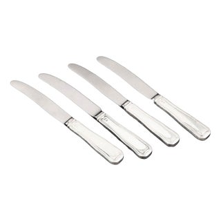 Fruit Knives in Stainless Steel and Sterling Silver by Georg Jensen, 1940s, Set of 4 For Sale