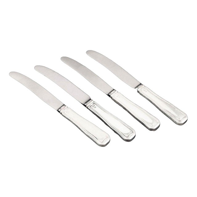 Fruit Knives in Stainless Steel and Sterling Silver by Georg Jensen, 1940s, Set of 4 For Sale