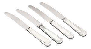 Fruit Knives in Stainless Steel and Sterling Silver by Georg Jensen, 1940s, Set of 4