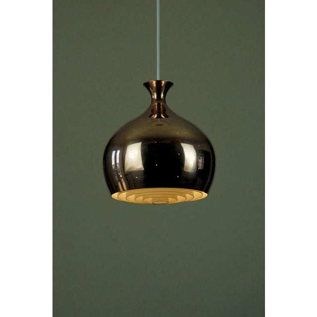Copper Copper Löken Pendant Lamp by Helge Zimdal for Falkenbergs Belysning AB, 1960s, Set of 2 For Sale - Image 8 of 10