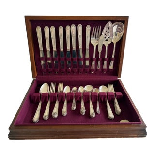 1930s Silverplate Flatware Service for 8 For Sale
