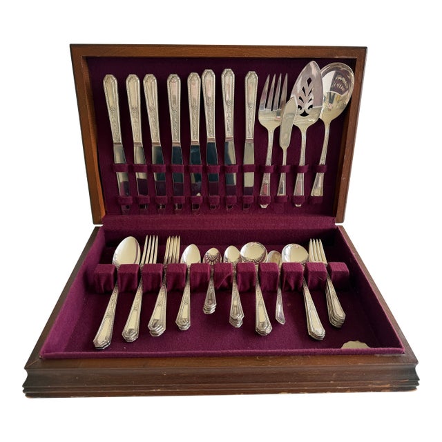 1930s Silverplate Flatware Service for 8 For Sale