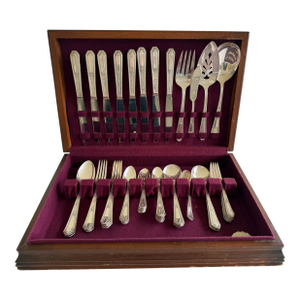 1930s Silverplate Flatware Service for 8