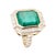 Art deco style Natural Zambian high quality Emerald & diamond ring in 18k gold For Sale - Image 10 of 18