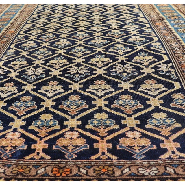Textile Persian Antique Malayer Rug With Layered Motifs and Geometric Design For Sale - Image 7 of 10