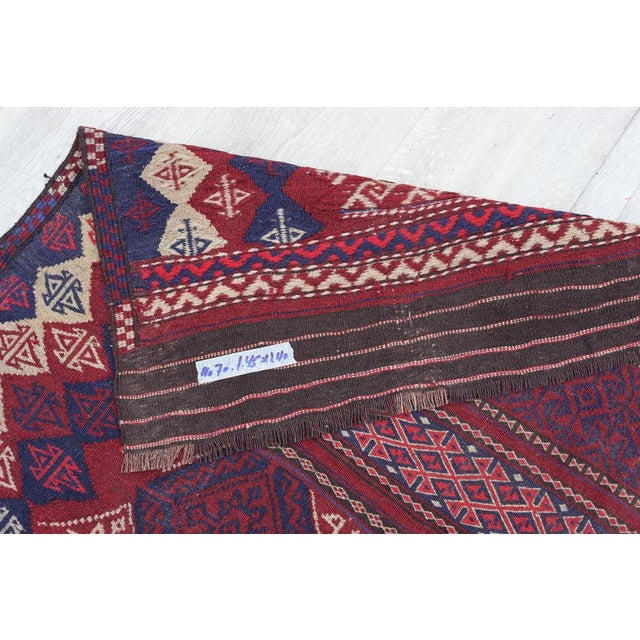 Vintage Handwoven Sofreh Kilim, 1920s For Sale - Image 9 of 14