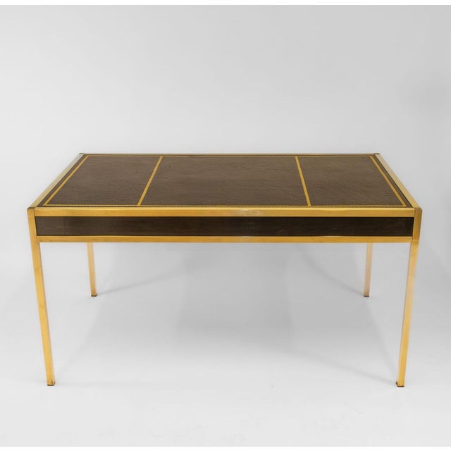 Mid-Century Brass & Leather Desk in the style of Maison Jansen, 1950s For Sale - Image 14 of 18