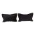 Black Check-Pattern Velvet Decorative Lumbar Pillows From Portugal - Set of 2 For Sale