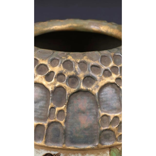 Gold Large Antique Ceramic Amphora Vase For Sale - Image 8 of 10