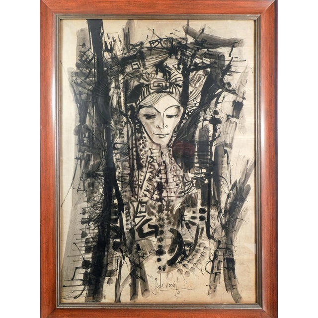 Guido De Bonis, Untitled, 1961, Watercolor and Mixed Media on Paper, Framed For Sale