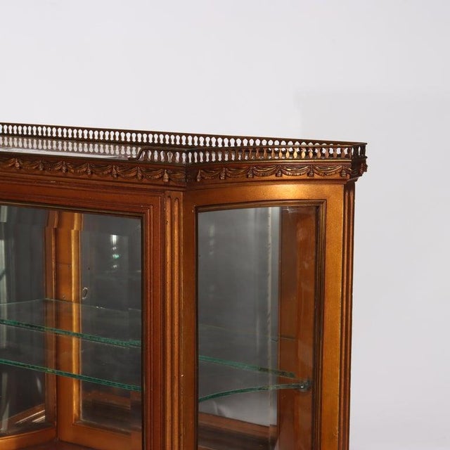 Antique French Louis XVI Gilt Wood & Ormolu Vitrine C1920 For Sale - Image 4 of 16