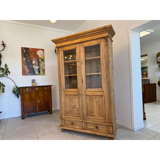 Wood Rustic Farmhouse Display Cabinet For Sale - Image 7 of 9