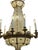Rare French Belle Époque sac à perles chandelier, circa 1890, finely crafted in bronze with an impressive cascade of...