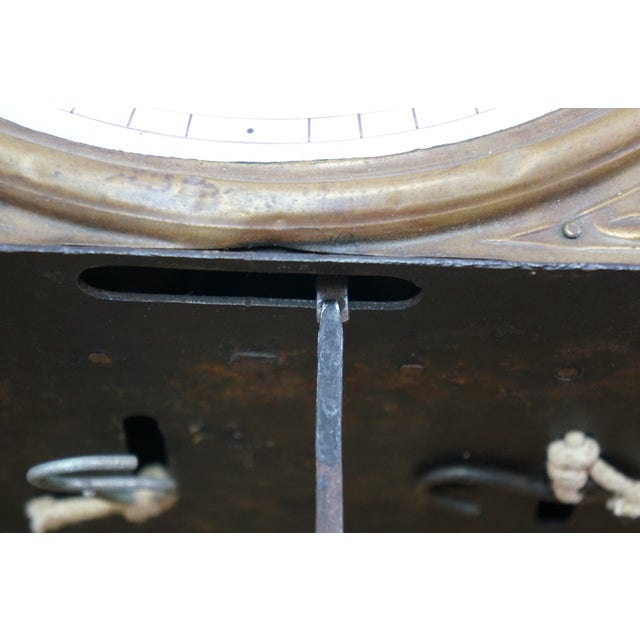 Antique French Morbier Comtoise Movement Clock Face Weights & Pendulum For Sale - Image 11 of 18