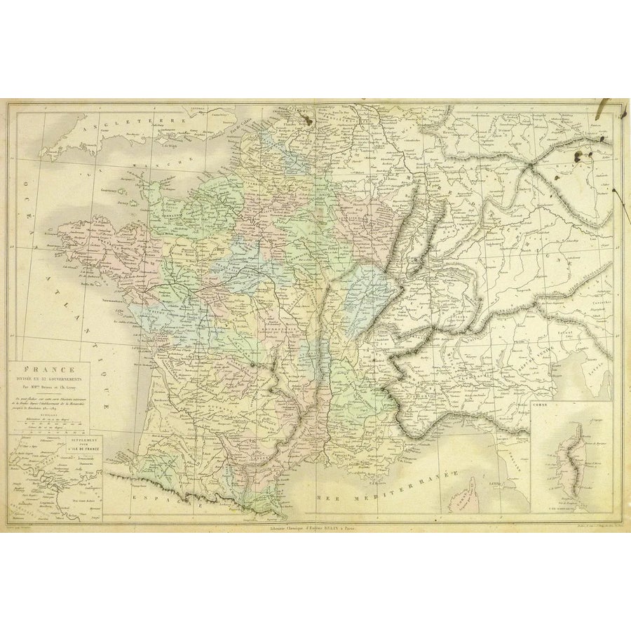Antique Map of France, 1860 | Chairish