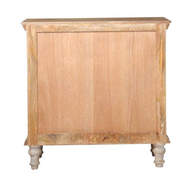 1960s Carved Wood and Painted Teak Cabinet With Mirrored Back For Sale In Nantucket - Image 6 of 6