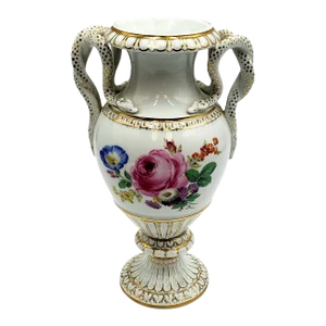 Meissen Snake Handle Vase, Circa 1870s