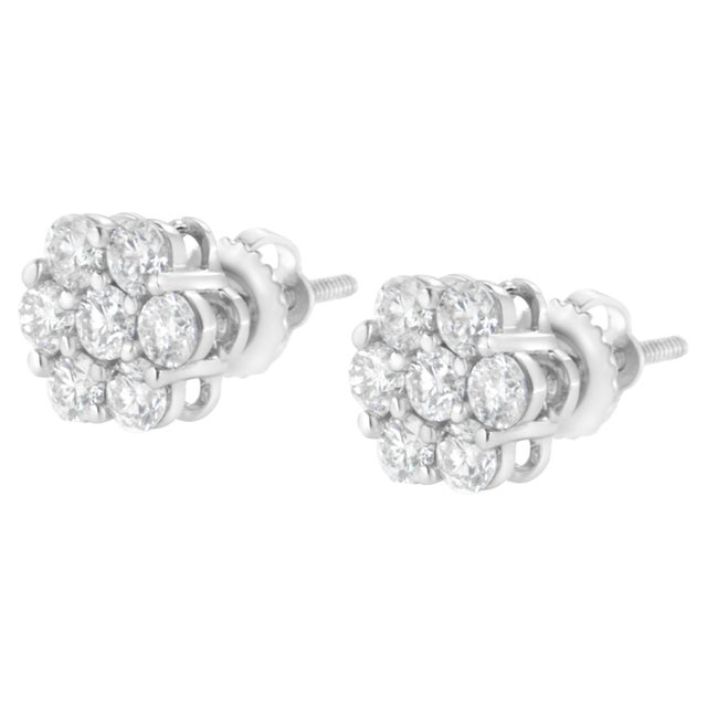 Haus of Brilliance 14KT White Gold 1 cttw Diamond Composite Stud Earrings (I-J, SI2-I1) - 2 Pieces For Sale - Image 4 of 6