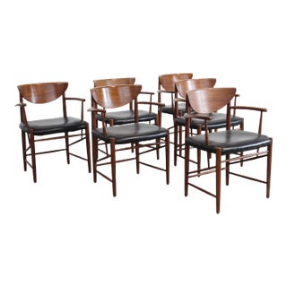 Set of 6 Mid-Century Modern Danish Modern Peter Hvidt Teak Dining Chairs For Sale